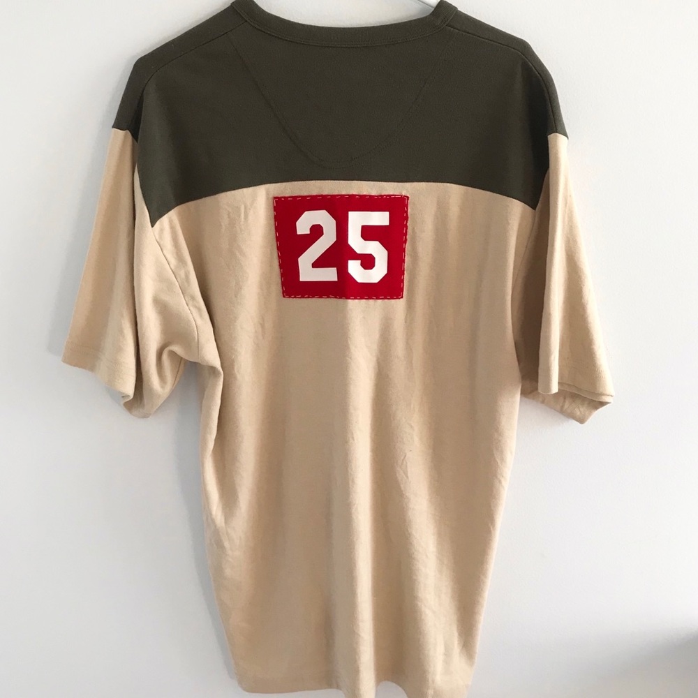 Union Co. Olive Beige Khaki Mens Tee Shirt Patchwork 25 Y2K